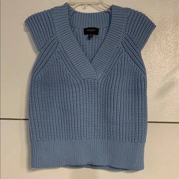 BANANA REPUBLIC WOMENS TEXTURED V NECK KNIT SWEATER BLUE SMALL - Picture 2 of 7